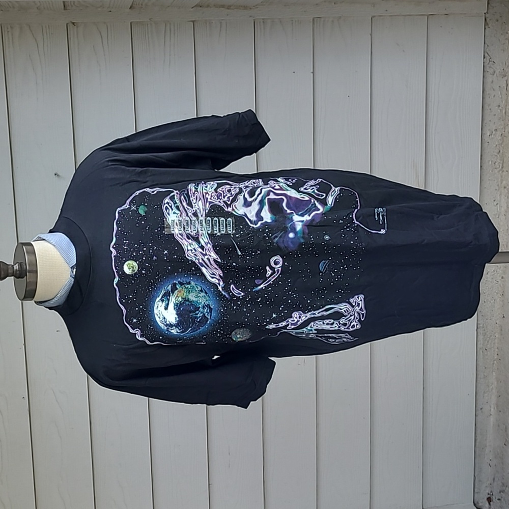 JIMI HENDRIX Black‎ Intergalactic XL Mens T Shirt 1996 Rock Tee 90s USA NEW NOS